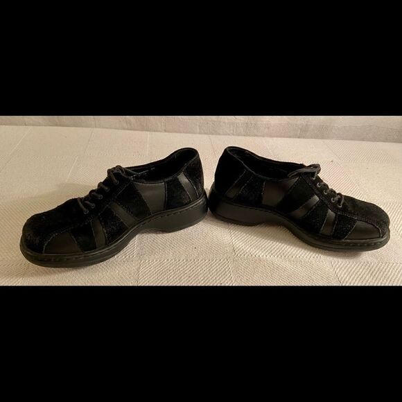 Dansko Women's 37 Folly Striped Suede Leather Lace Up Oxford Comfort Shoe Black - Picture 4 of 8